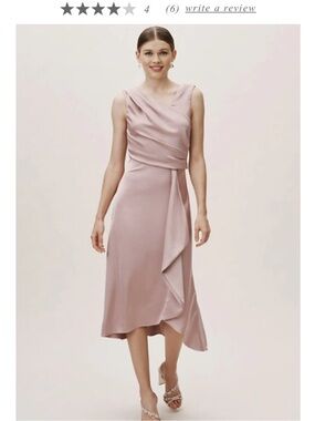 BHLDN | Dresses | Anthropologie Bhldn Gabriella Aline Duchess Satin Midi  Dress | Poshmark